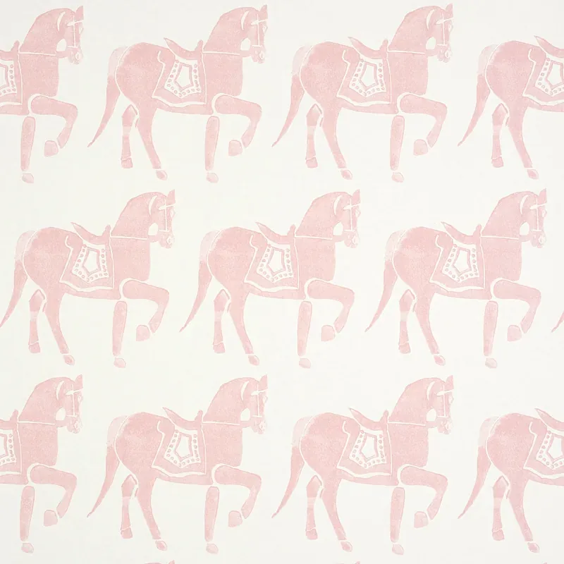 Marwari Horse PINK Schumacher Wallpaper wallpaper - SKU 5011132