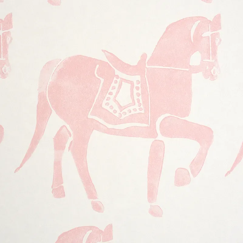 Marwari Horse - PINK Schumacher Wallpaper | Wallpaper Twins Marwari Horse PINK Schumacher Wallpaper wallpaper - SKU 5011132
