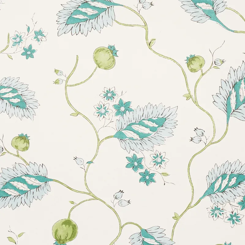 MARYAM VINE PEACOCK Schumacher Wallpaper wallpaper - SKU 5011600