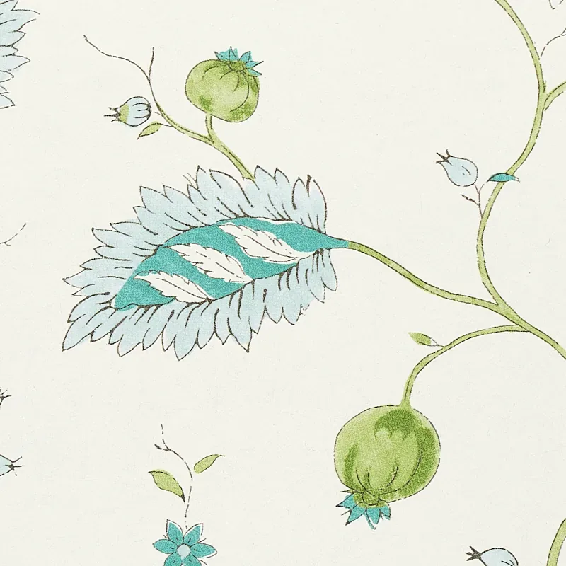 MARYAM VINE PEACOCK Schumacher Wallpaper wallpaper - SKU 5011600