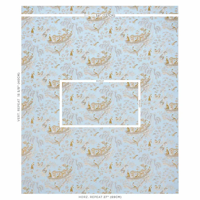 MATSUDANA BLUE Schumacher Wallpaper wallpaper - SKU 5011991