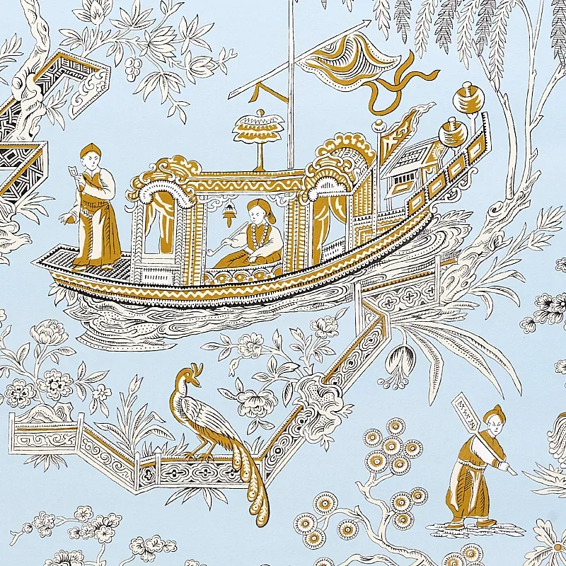 MATSUDANA - BLUE Schumacher Wallpaper | Wallpaper Twins MATSUDANA BLUE Schumacher Wallpaper wallpaper - SKU 5011991