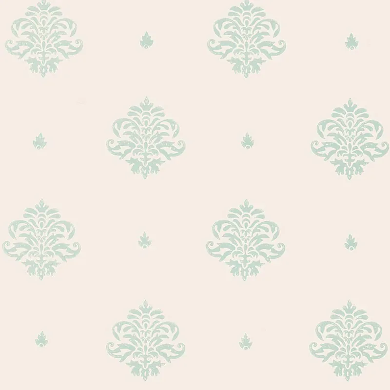 MAYLA DAMASK WATER BLUE Schumacher Wallpaper wallpaper - SKU 5005352