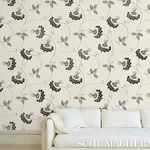 MERLIN BLACK & CREAM Schumacher Wallpaper wallpaper - SKU 5015050