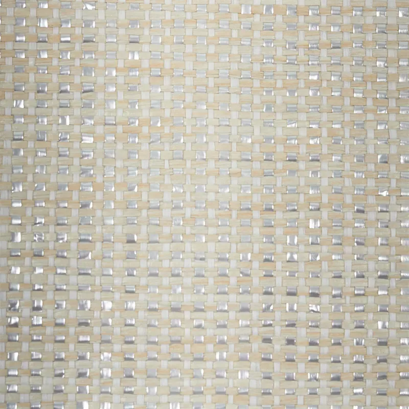 METAL PAPERWEAVE IVORY Schumacher Wallpaper wallpaper - SKU 5010311