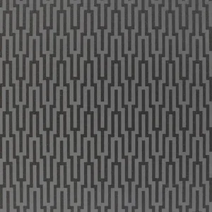 Schumacher METROPOLITAN FRET wallpaper, color BLACK PEARL, SKU 5005895