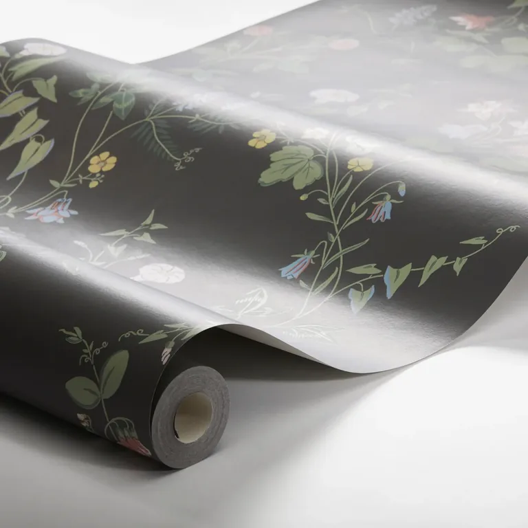 Schumacher MIDSUMMERS EVE wallpaper, color CHARCOAL, SKU 7679