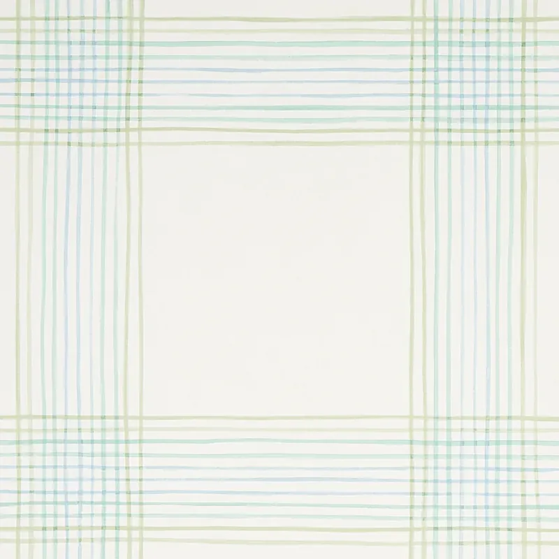 MINERVA PLAID PEACOCK Schumacher Wallpaper wallpaper - SKU 5012370