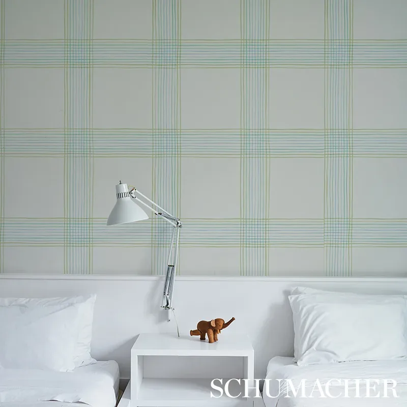 MINERVA PLAID - PEACOCK Schumacher Wallpaper | Wallpaper Twi MINERVA PLAID PEACOCK Schumacher Wallpaper wallpaper - SKU 5012370