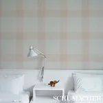 MINERVA PLAID - PINK Schumacher Wallpaper | Wallpaper Twins MINERVA PLAID PINK Schumacher Wallpaper wallpaper - SKU 5012372