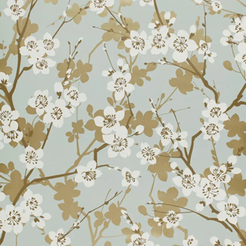 MING CHERRY BLOSSOM AQUA Schumacher Wallpaper wallpaper - SKU 5001070