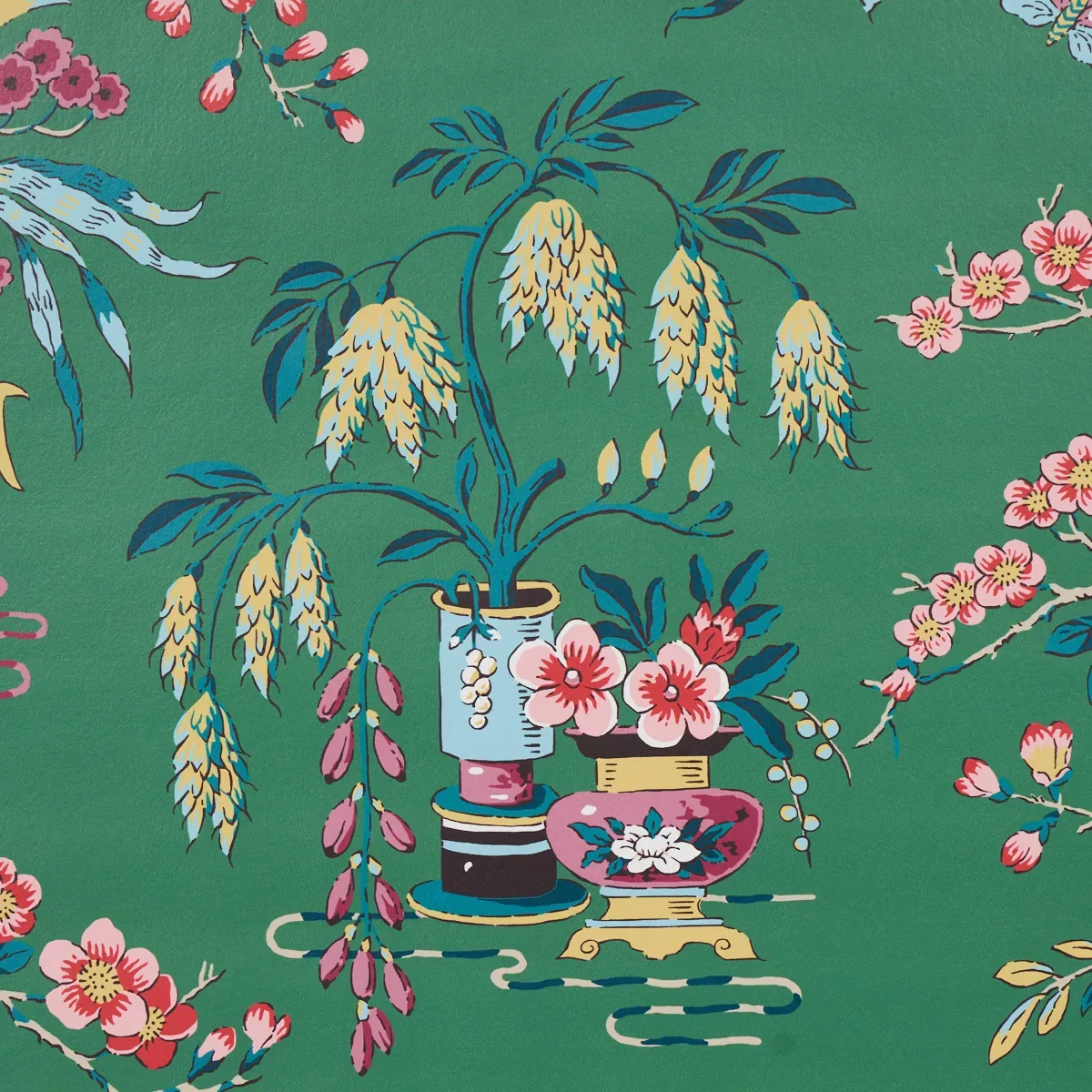 MING VASE JADE Schumacher Wallpaper wallpaper - SKU 5013582