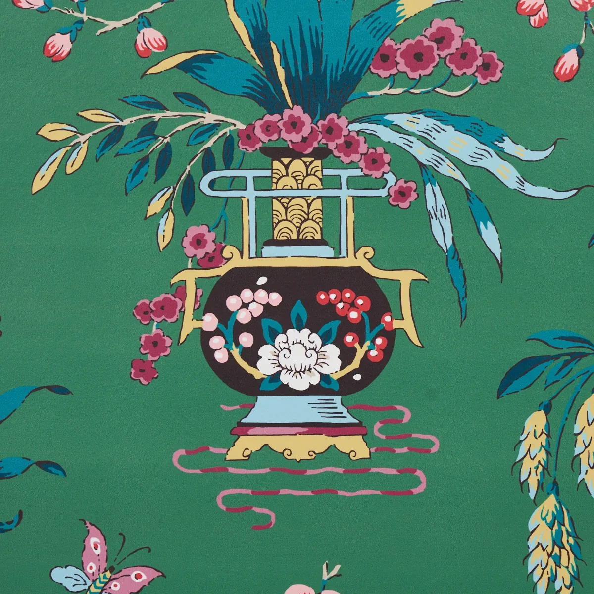 MING VASE JADE Schumacher Wallpaper wallpaper - SKU 5013582