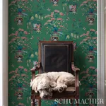 MING VASE JADE Schumacher Wallpaper wallpaper - SKU 5013582