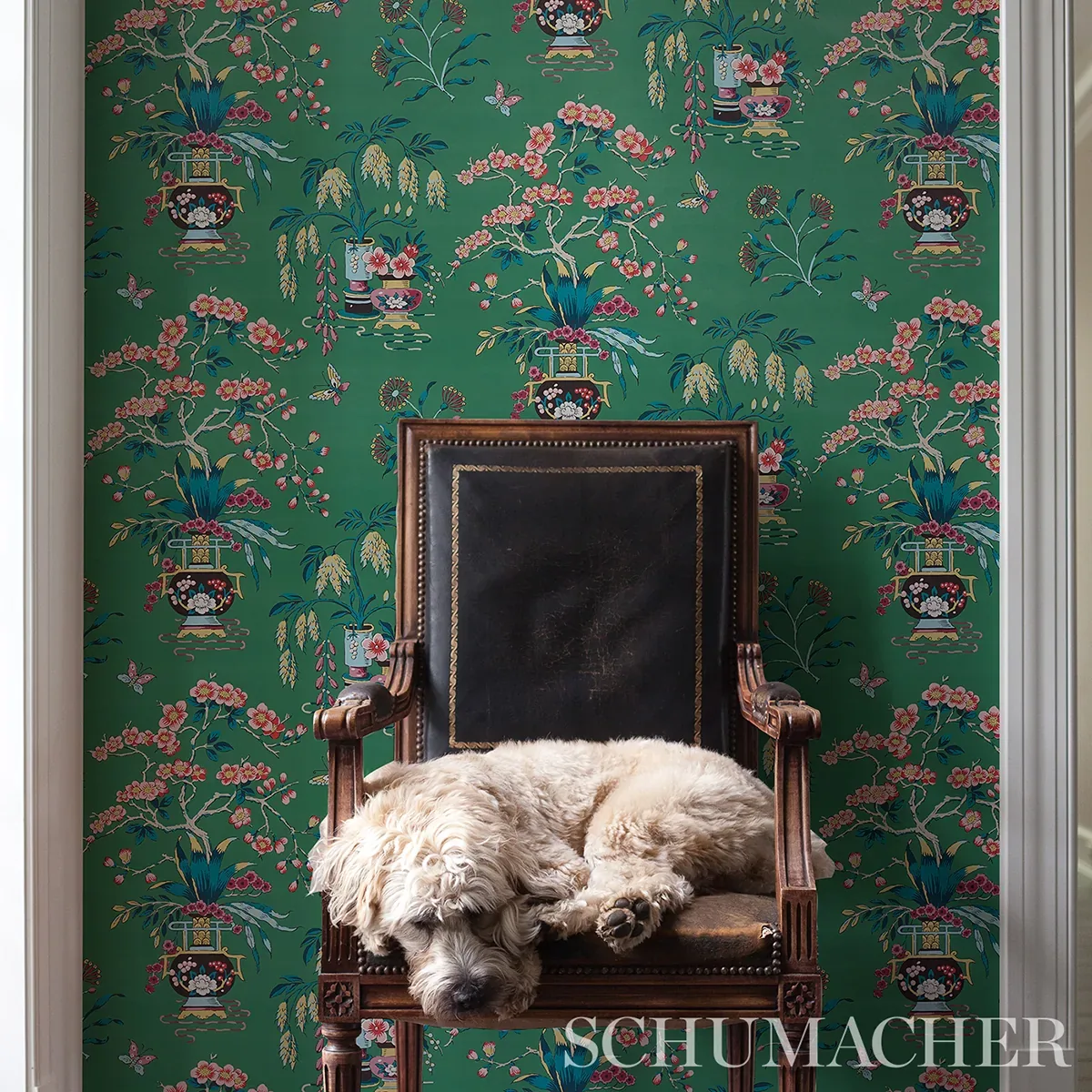 MING VASE JADE Schumacher Wallpaper wallpaper - SKU 5013582