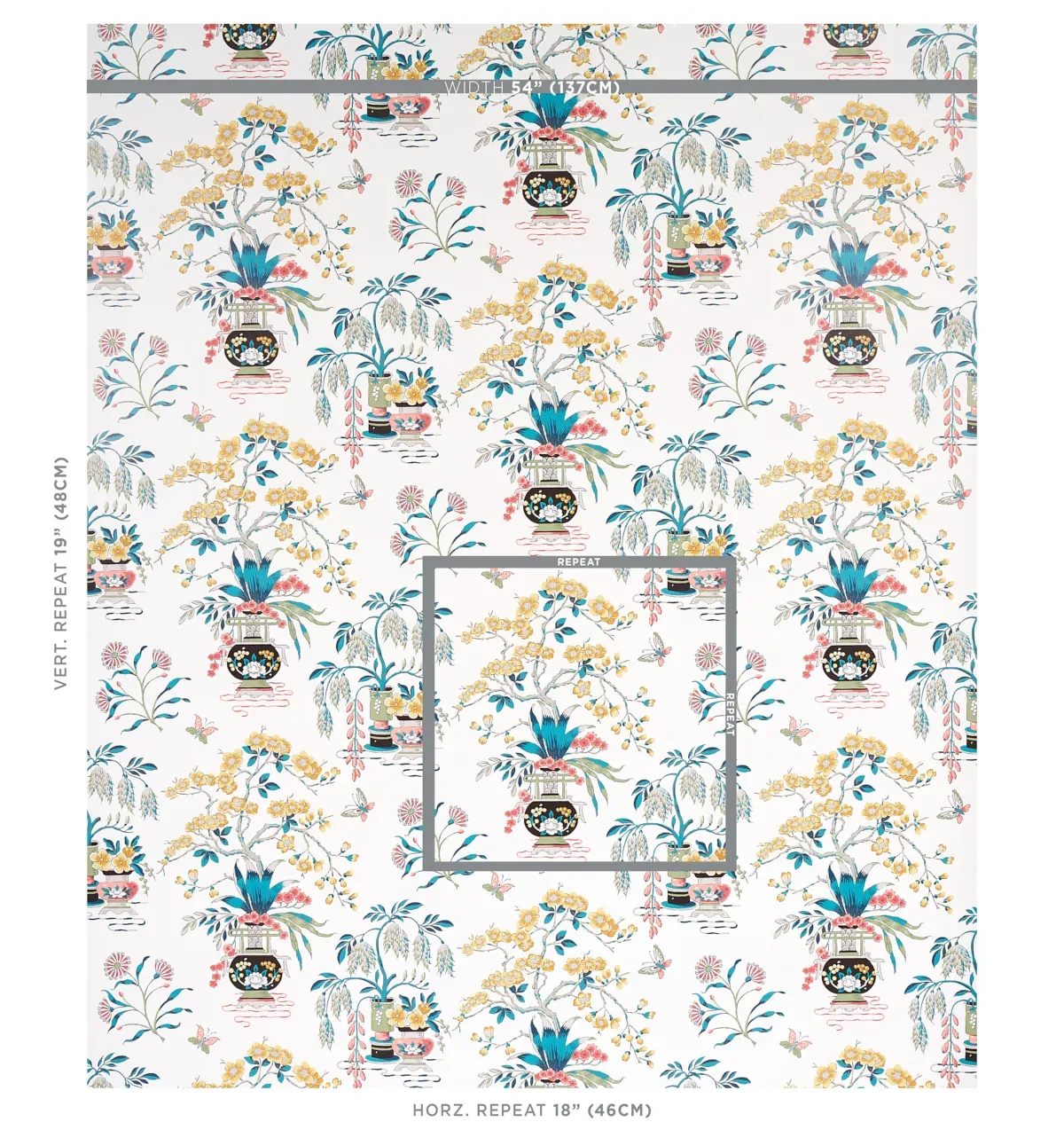 MING VASE MULTI Schumacher Wallpaper wallpaper - SKU 5013581