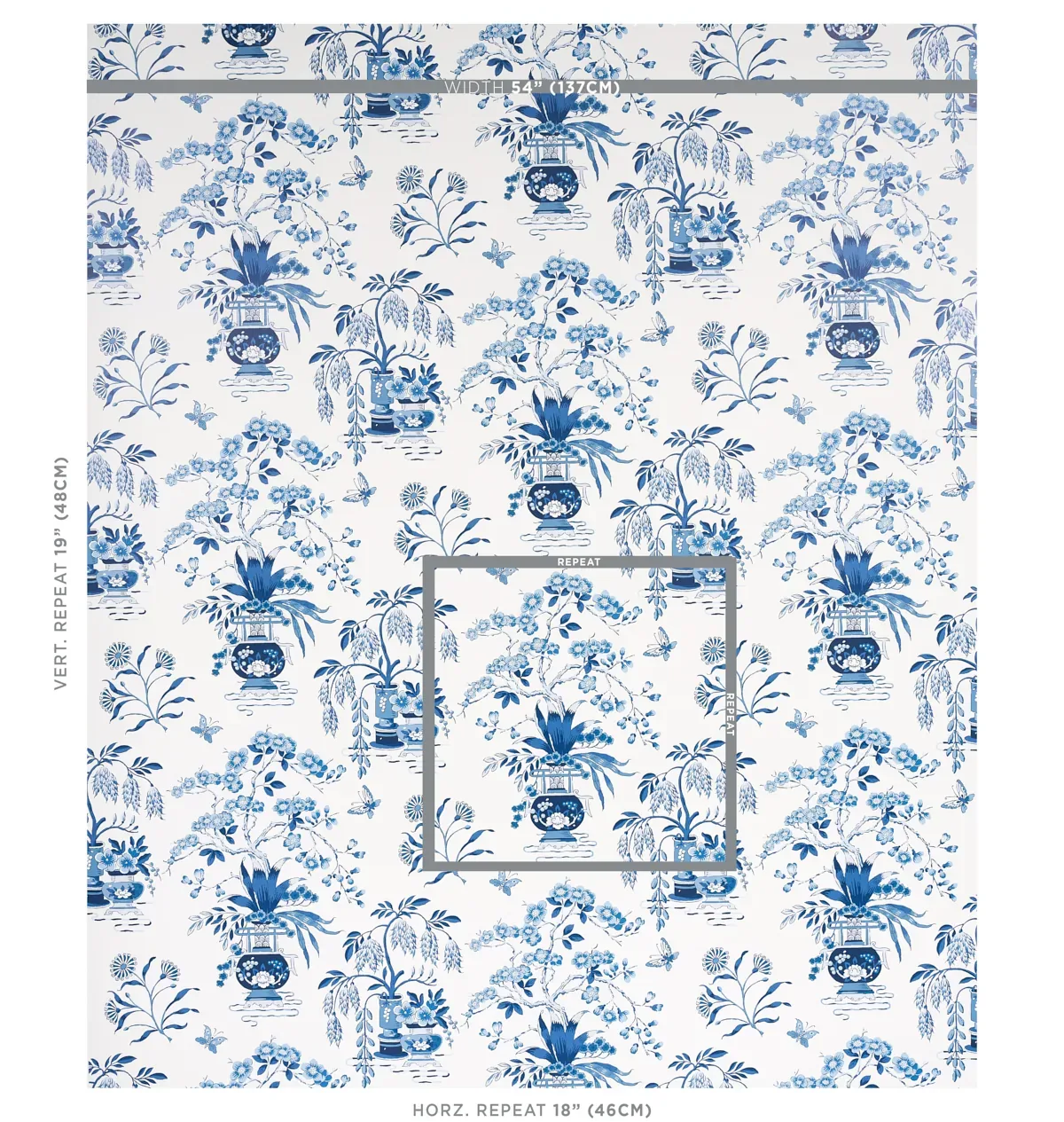 MING VASE PORCELAIN Schumacher Wallpaper wallpaper - SKU 5013580