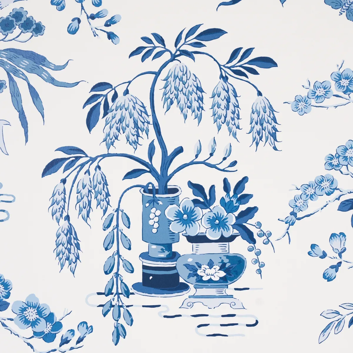 MING VASE PORCELAIN Schumacher Wallpaper wallpaper - SKU 5013580