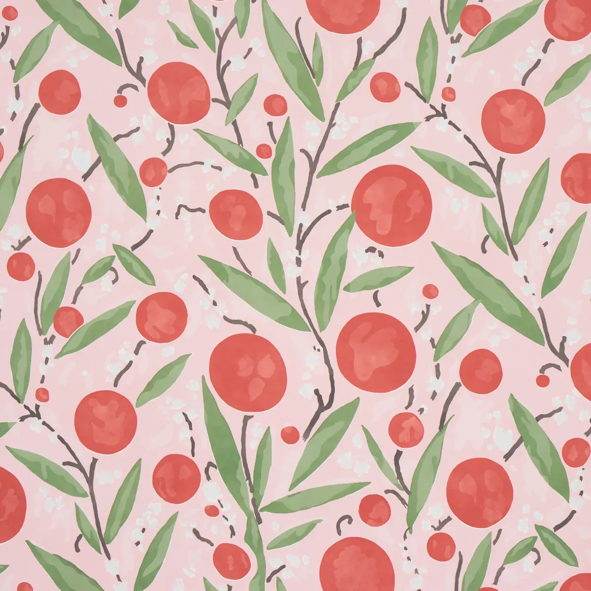MIRABELLE CHERRY & BLUSH Schumacher Wallpaper wallpaper - SKU 5013201