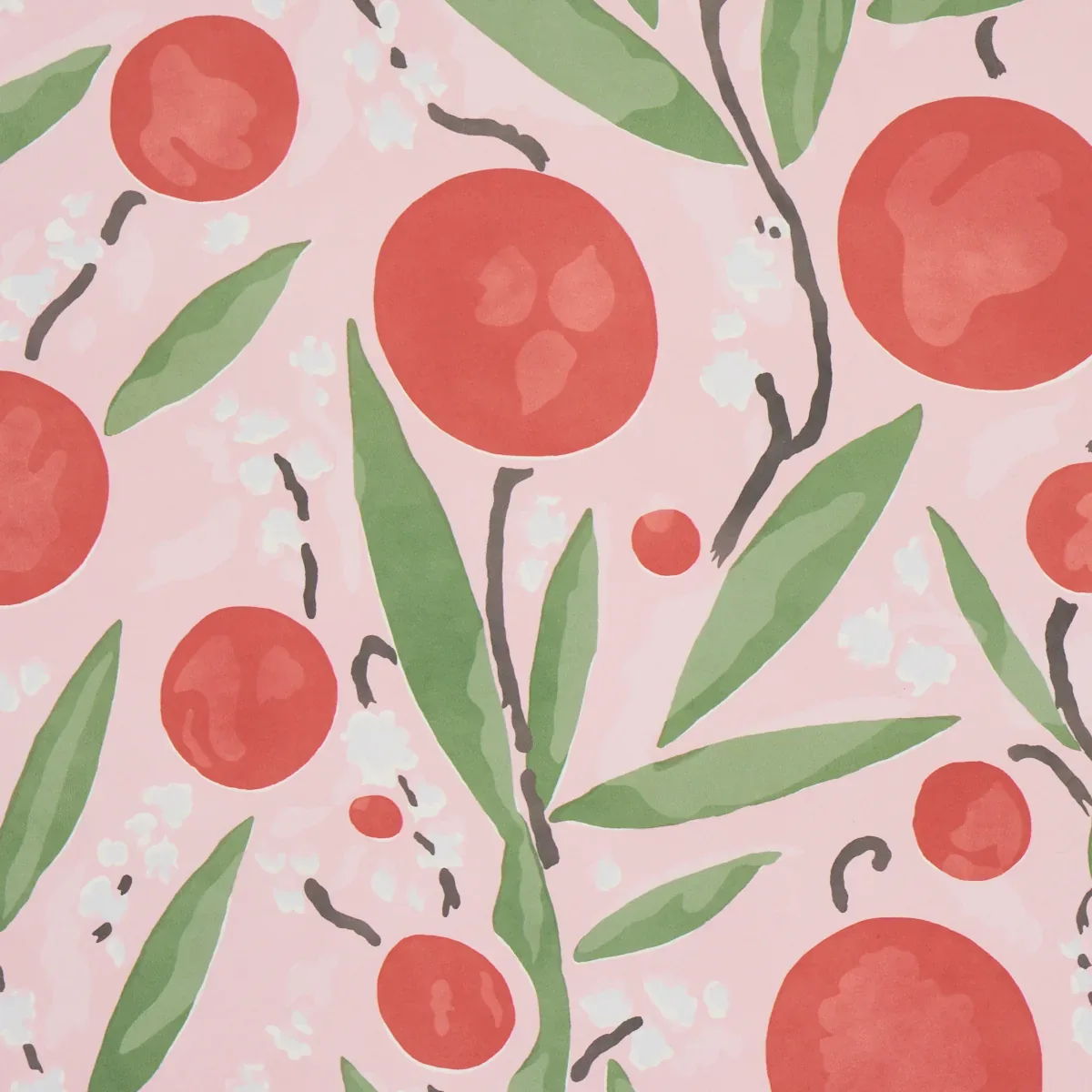 MIRABELLE CHERRY & BLUSH Schumacher Wallpaper wallpaper - SKU 5013201