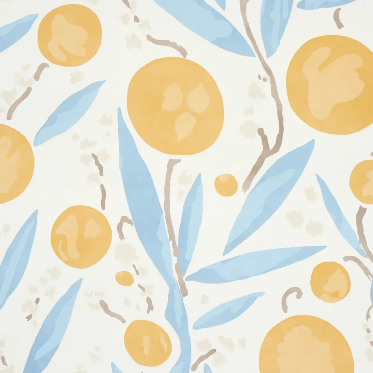 MIRABELLE YELLOW & SKY Schumacher Wallpaper wallpaper - SKU 5013200