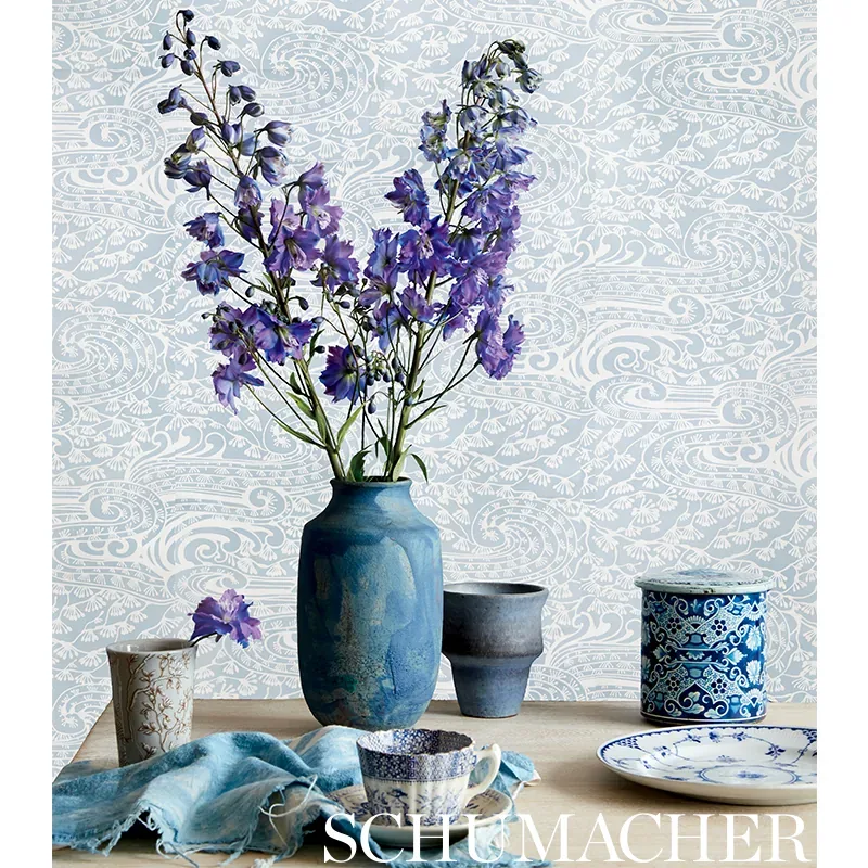 MIZU GREY Schumacher Wallpaper wallpaper - SKU 5008731