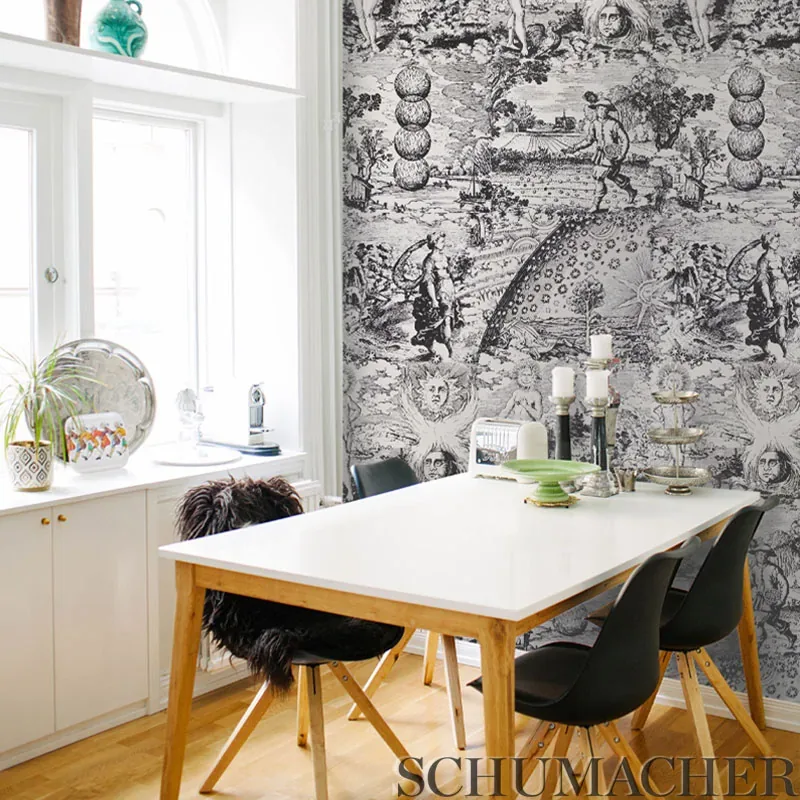 MODERN TOILE INDIGO Schumacher Wallpaper wallpaper - SKU 5010421