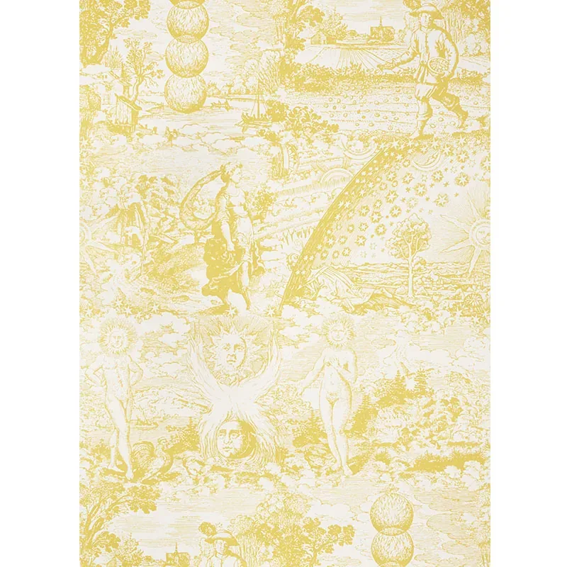 MODERN TOILE YELLOW Schumacher Wallpaper wallpaper - SKU 5010422
