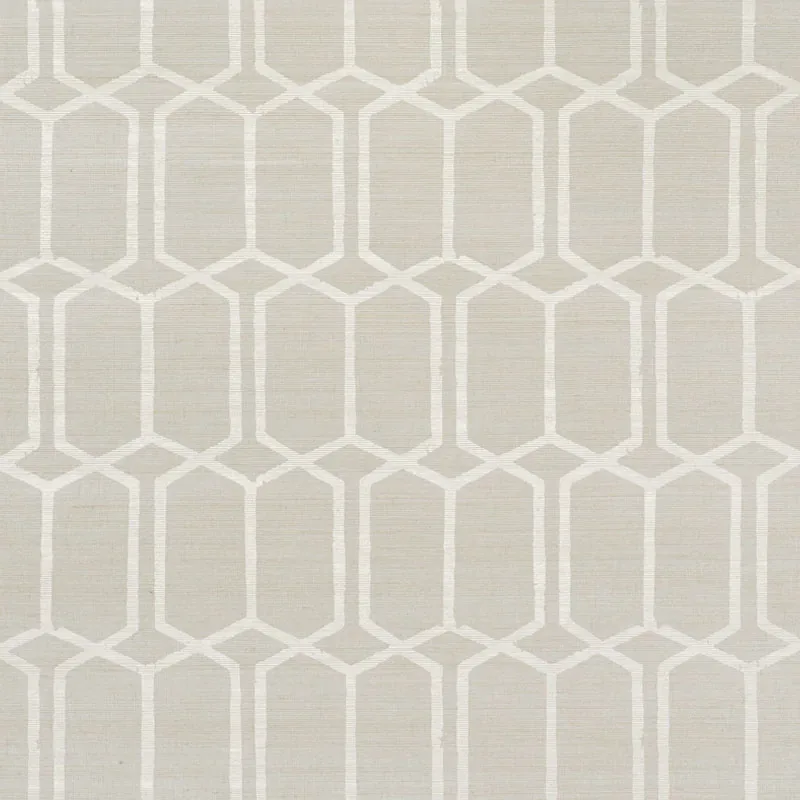 MODERN TRELLIS HEMP SHIMMER MOONSTONE Schumacher Wallpaper wallpaper - SKU 5010110