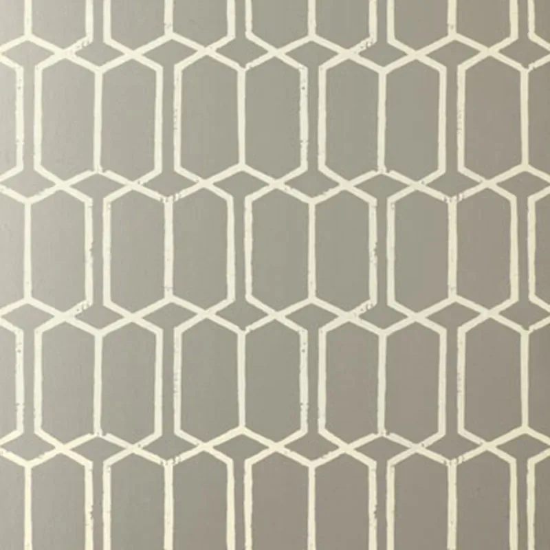 MODERN TRELLIS SILVER Schumacher Wallpaper wallpaper - SKU 5003282