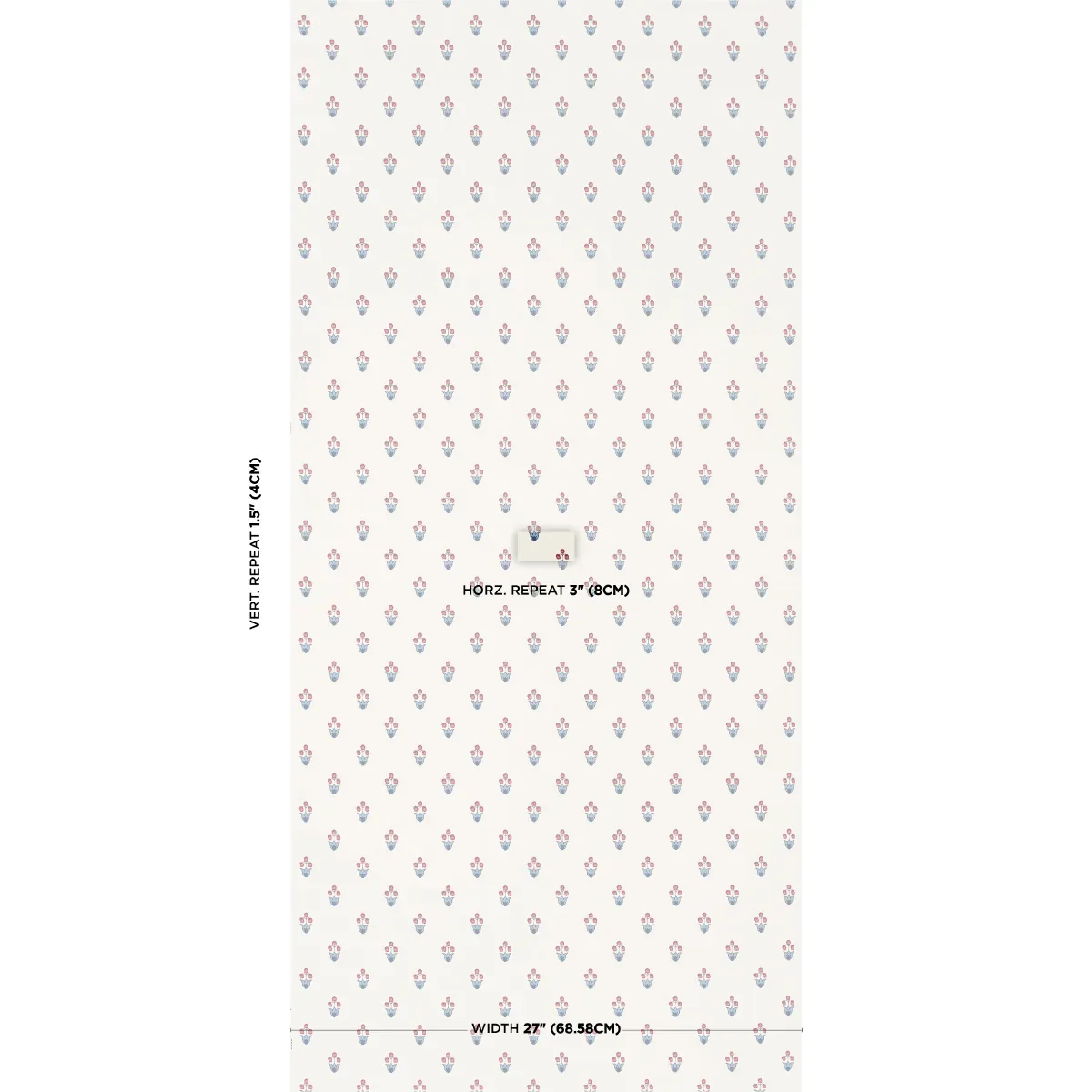 MOIRA HAND PRINT - BLUE & RED Schumacher Wallpaper | Wallpap MOIRA HAND PRINT BLUE & RED Schumacher Wallpaper wallpaper - SKU 5017661