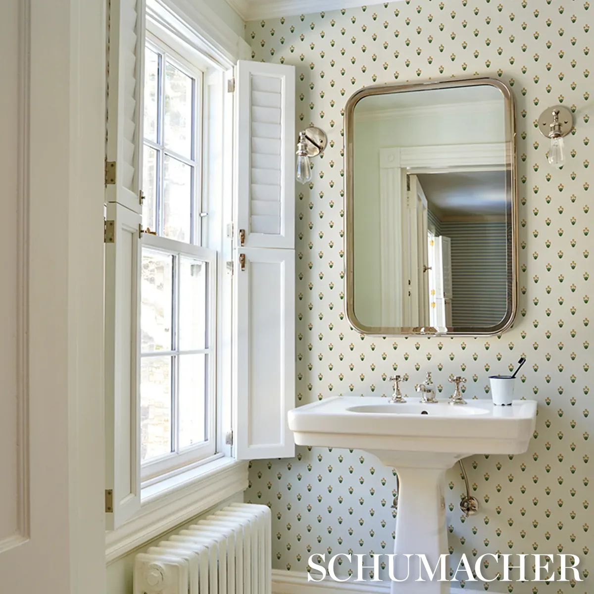 MOIRA HAND PRINT MARIGOLD Schumacher Wallpaper wallpaper - SKU 5017660