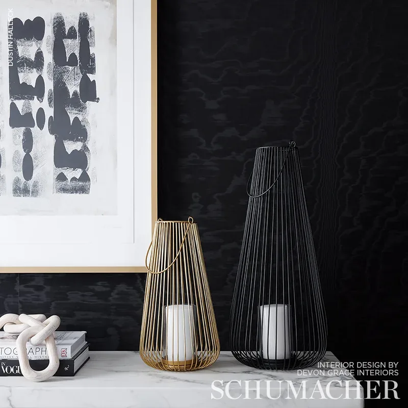 MOIRÉ WALLCOVERING - NOIR Schumacher Wallpaper | Wallpaper T MOIRÉ WALLCOVERING NOIR Schumacher Wallpaper wallpaper - SKU 5009673