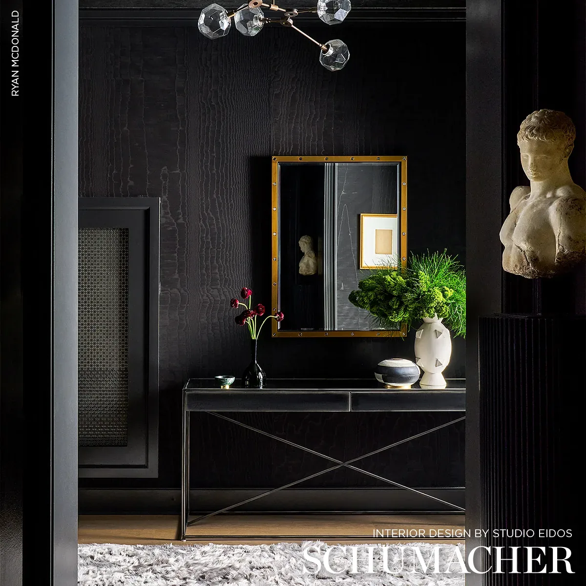 MOIRÉ WALLCOVERING - NOIR Schumacher Wallpaper | Wallpaper T MOIRÉ WALLCOVERING NOIR Schumacher Wallpaper wallpaper - SKU 5009673