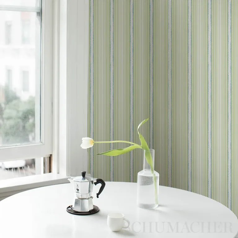 Schumacher MONCORVO wallpaper, color GREEN & BLUE, SKU 5008105