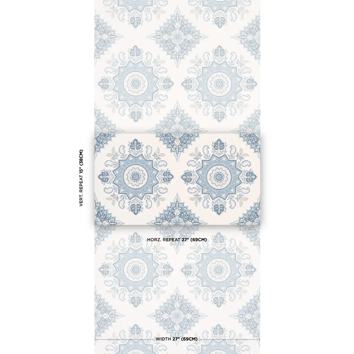 MONTECITO MEDALLION - CHINA BLUE Schumacher Wallpaper | Wall MONTECITO MEDALLION CHINA BLUE Schumacher Wallpaper wallpaper - SKU 5014362