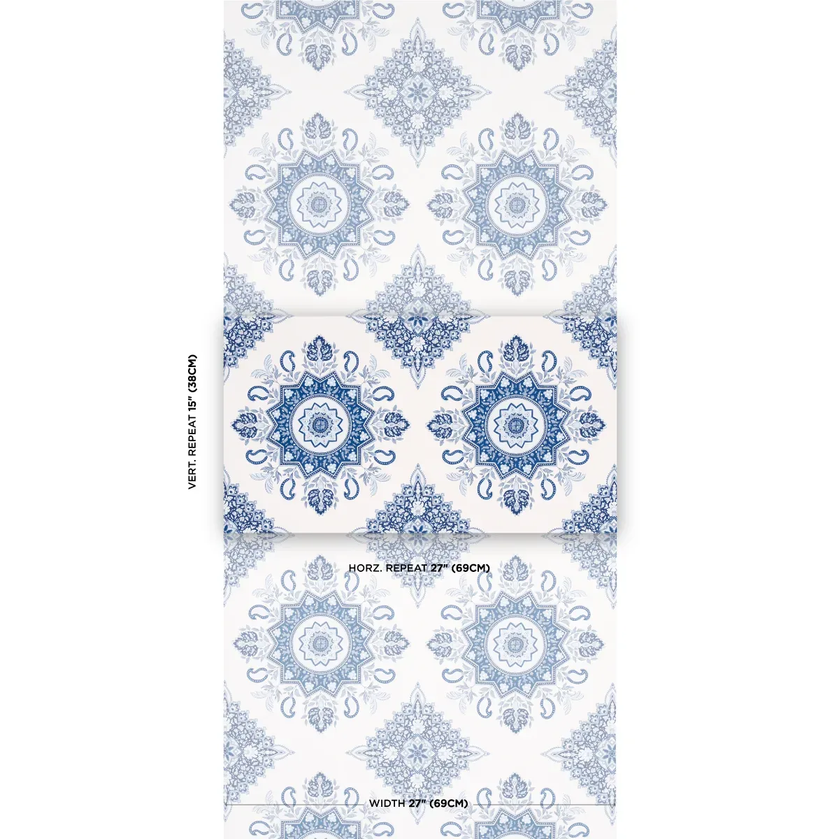 MONTECITO MEDALLION INDIGO Schumacher Wallpaper wallpaper - SKU 5014360
