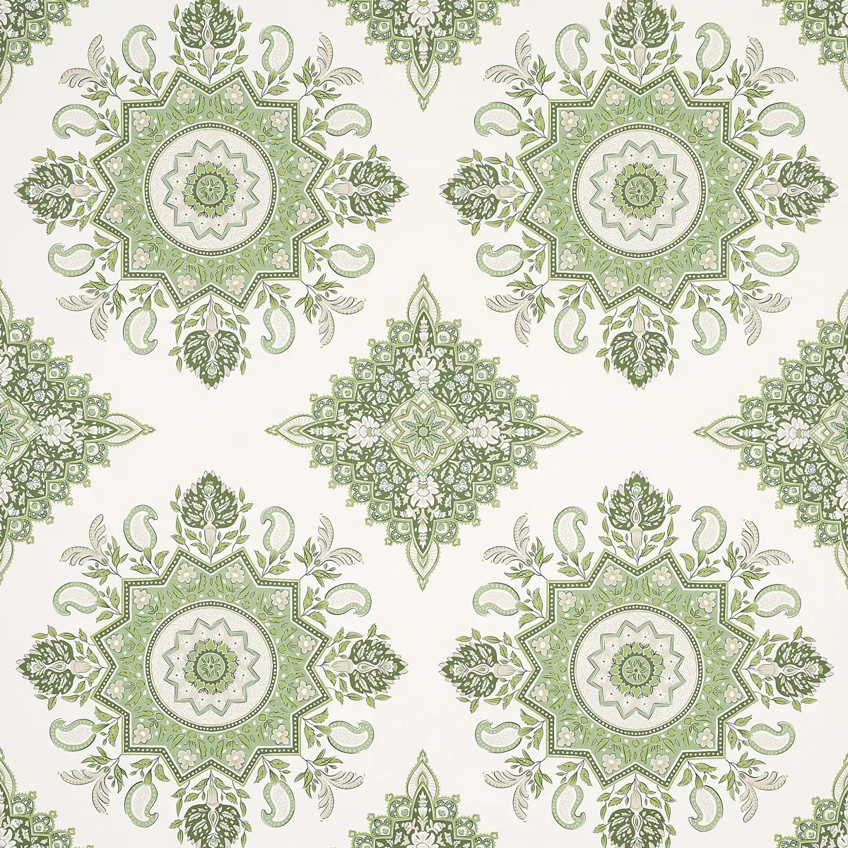 MONTECITO MEDALLION LEAF GREEN Schumacher Wallpaper wallpaper - SKU 5014361
