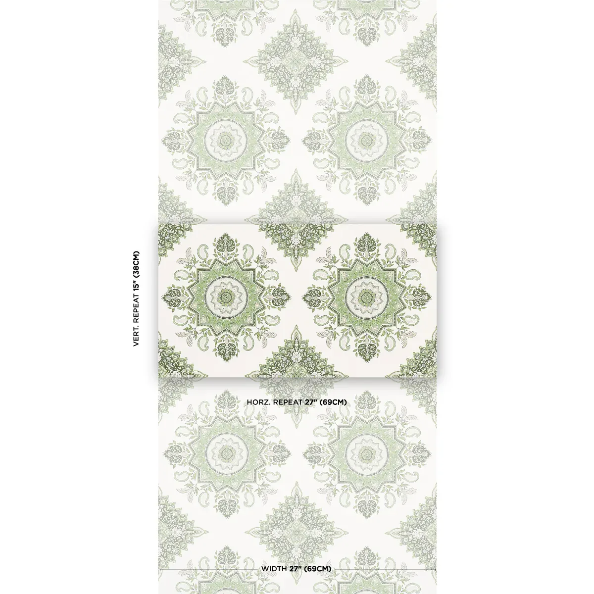 MONTECITO MEDALLION LEAF GREEN Schumacher Wallpaper wallpaper - SKU 5014361