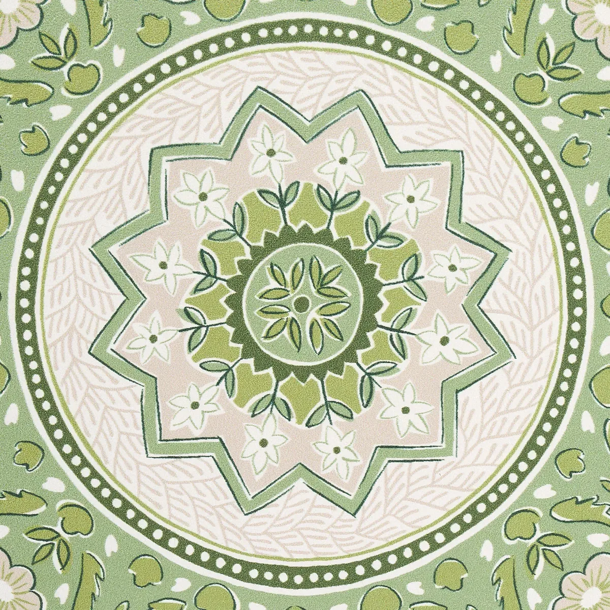 MONTECITO MEDALLION LEAF GREEN Schumacher Wallpaper wallpaper - SKU 5014361