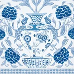 MONTECITO PANEL SET INDIGO Schumacher Wallpaper wallpaper - SKU 5015830