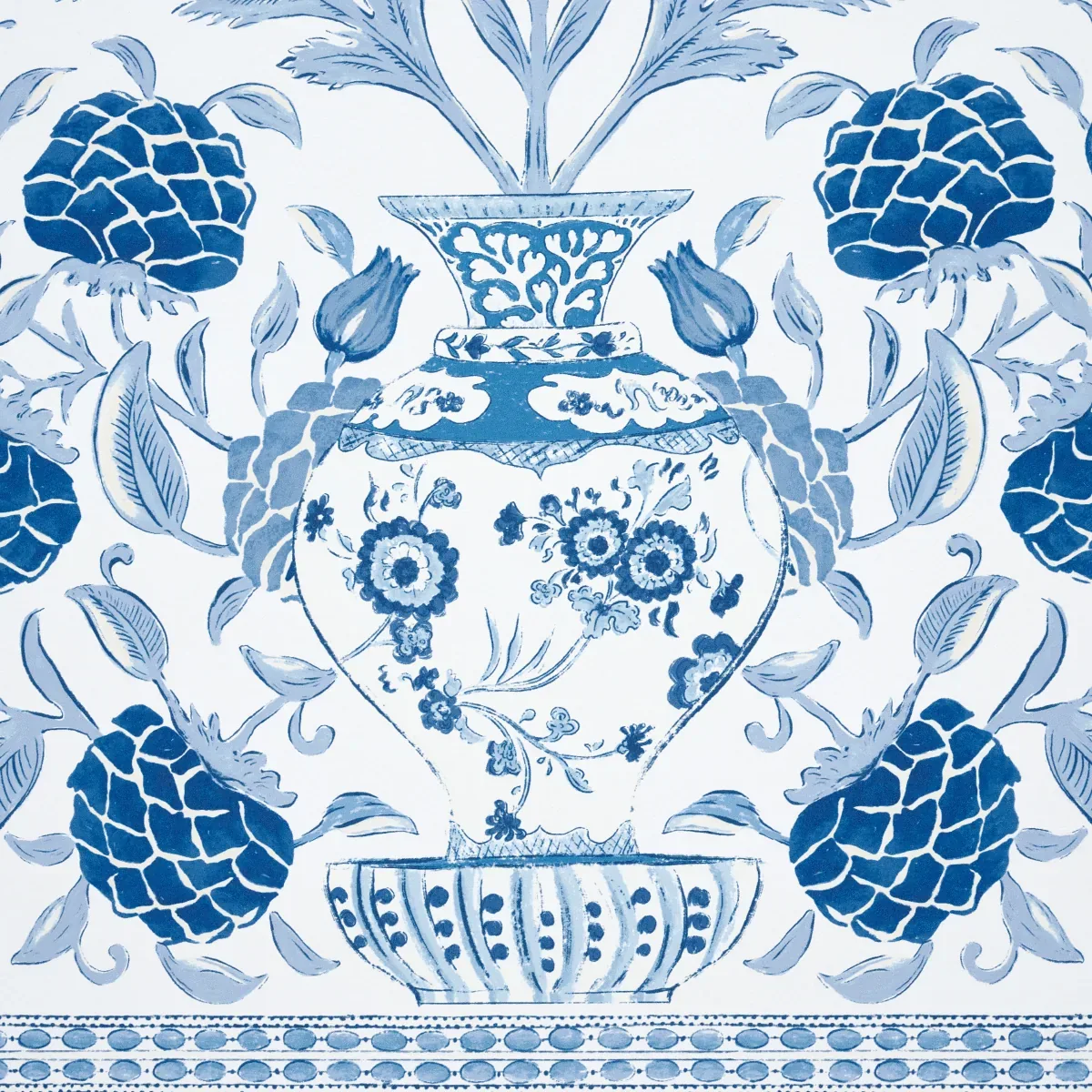 MONTECITO PANEL SET INDIGO Schumacher Wallpaper wallpaper - SKU 5015830
