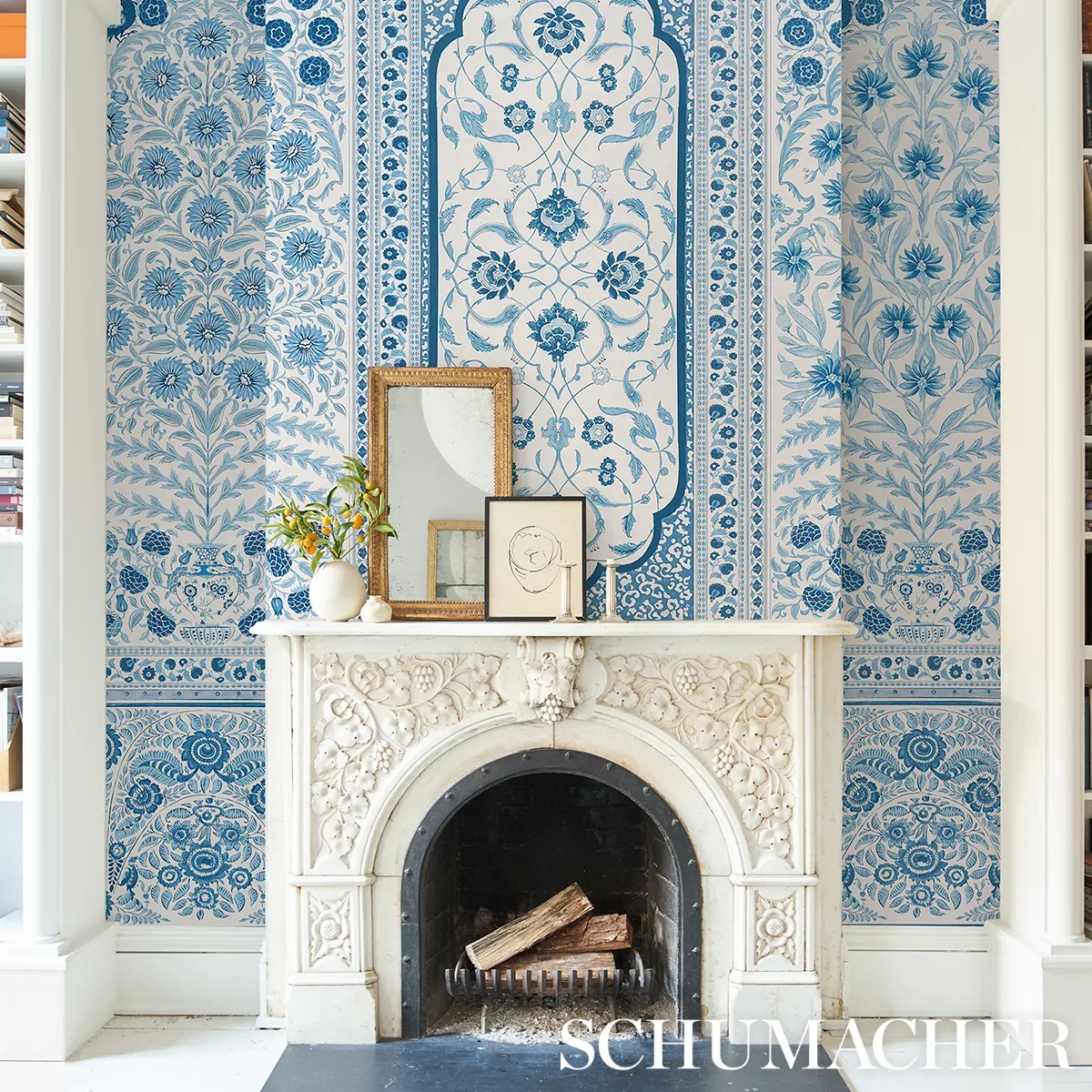 MONTECITO PANEL SET INDIGO Schumacher Wallpaper wallpaper - SKU 5015830