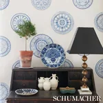 MONTECITO PORCELAIN - INDIGO Schumacher Wallpaper | Wallpape MONTECITO PORCELAIN INDIGO Schumacher Wallpaper wallpaper - SKU 5015840
