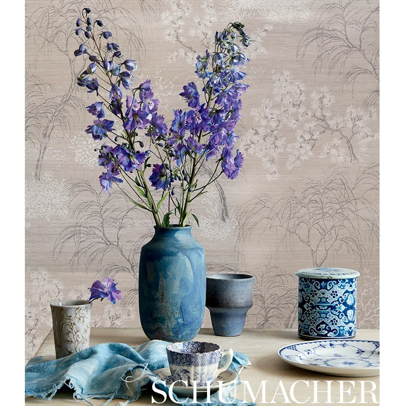 MORI HEMP SHIMMER - MOONSTONE Schumacher Wallpaper | Wallpap MORI HEMP SHIMMER MOONSTONE Schumacher Wallpaper wallpaper - SKU 5009390