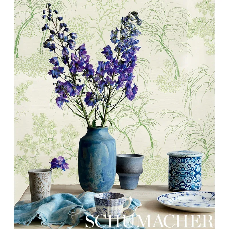 MORI SISAL PORCELAIN Schumacher Wallpaper wallpaper - SKU 5008750