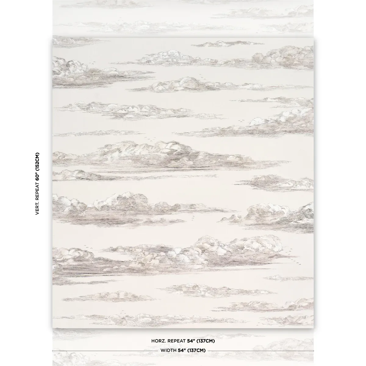 MR. DARCY'S CLOUDS GRISAILLE Schumacher Wallpaper wallpaper - SKU 5017582