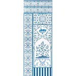 MUGHAL GARDEN PANEL A BLUE Schumacher Wallpaper wallpaper - SKU 5014410