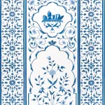 MUGHAL GARDEN PANEL A BLUE Schumacher Wallpaper wallpaper - SKU 5014410