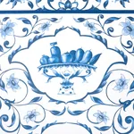MUGHAL GARDEN PANEL A BLUE Schumacher Wallpaper wallpaper - SKU 5014410